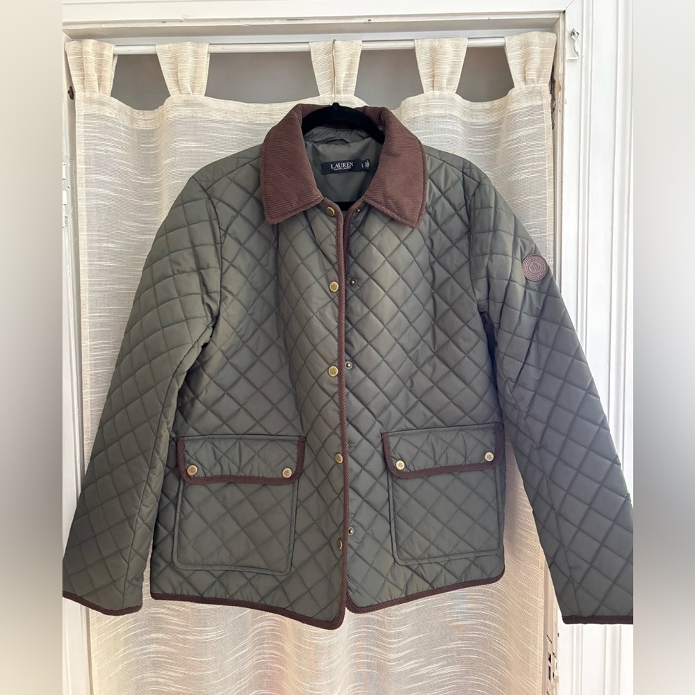 Lauren Ralph Lauren Green Quilted Utility Jacket